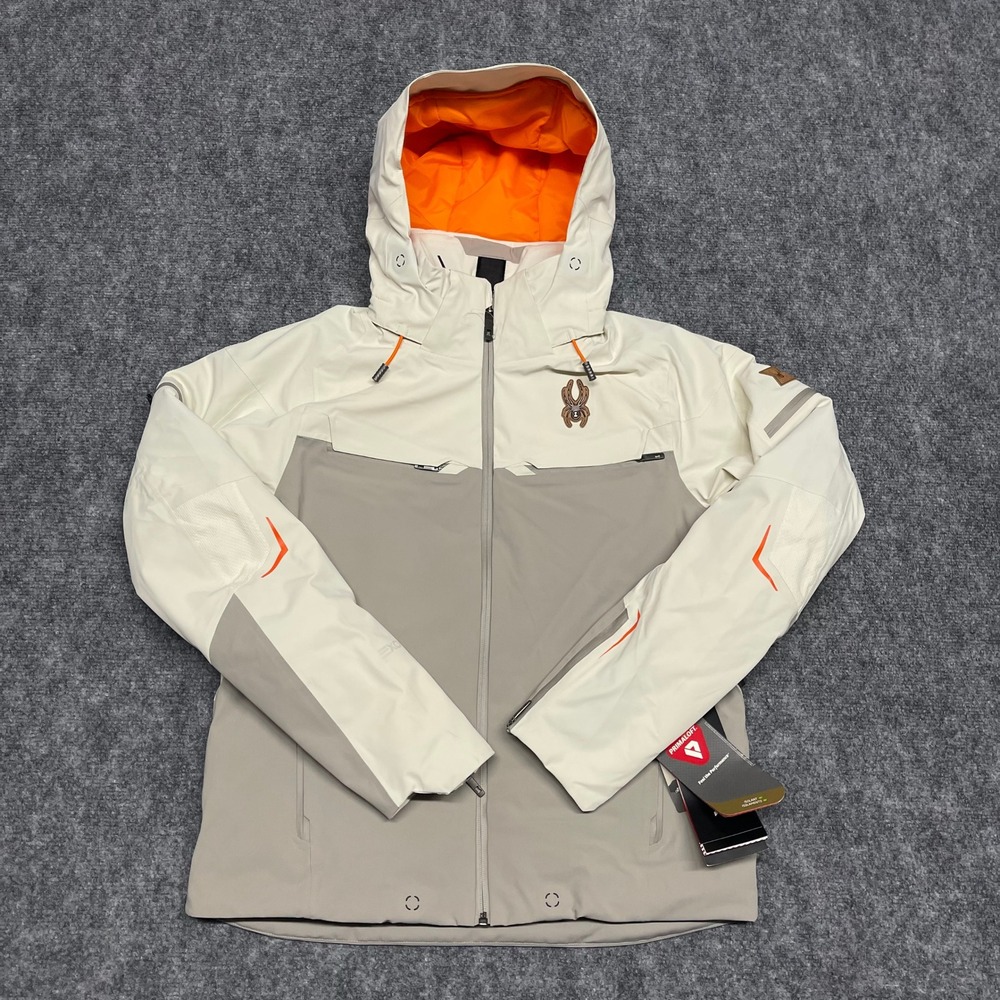 Spyder Jacket Mens Small White Grey Monterosa Ski Waterproof EXO RECCO NEW $900